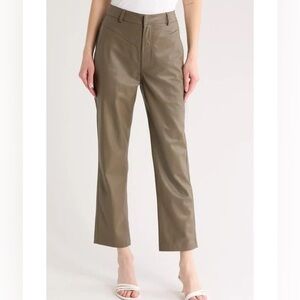 AG Cleo High Waist Kick Flare Faux Leather Pants “Natural” color 28
